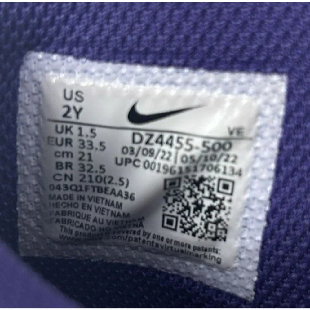 Nike Dunk High Lakers Purple Gold Preschool DZ4455-500 Kids Size 2Y